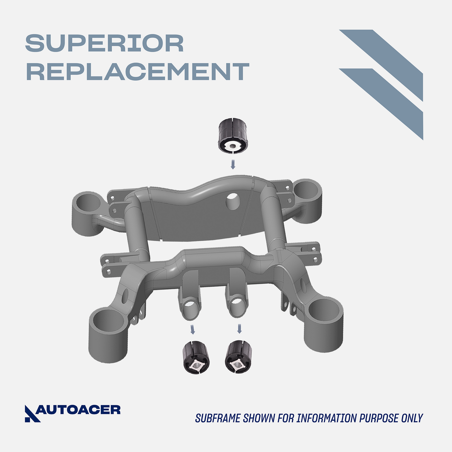 AUTOACER Rear Axle Subframe Mounts Kit 3 piece - Rear Axle Differential Subframe Bushings for BMW
