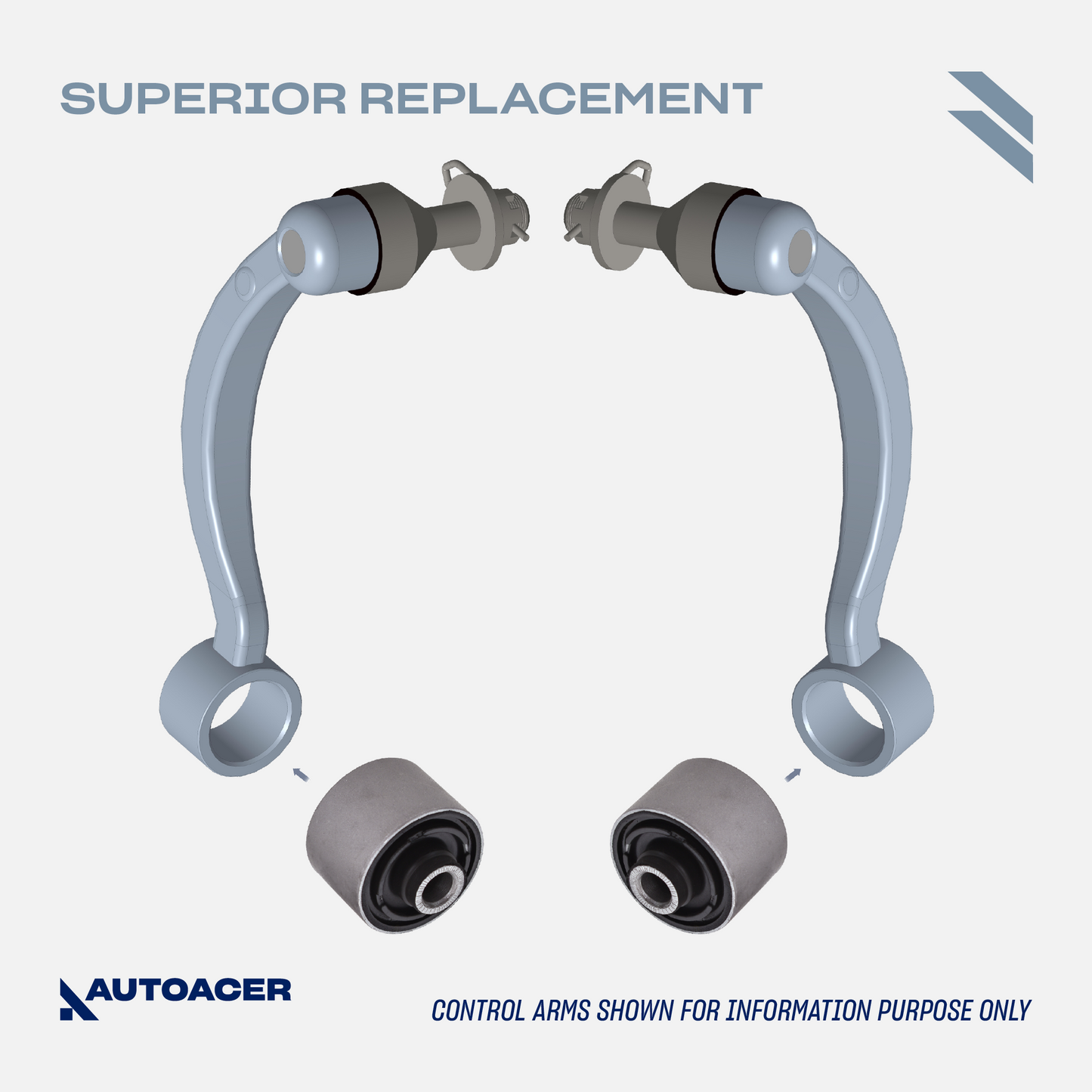 AUTOACER - 4pc Front Upper Suspension Control Arm Bushing Kit for Lexus LS460, LS460L, LS600h (AWD / RWD)