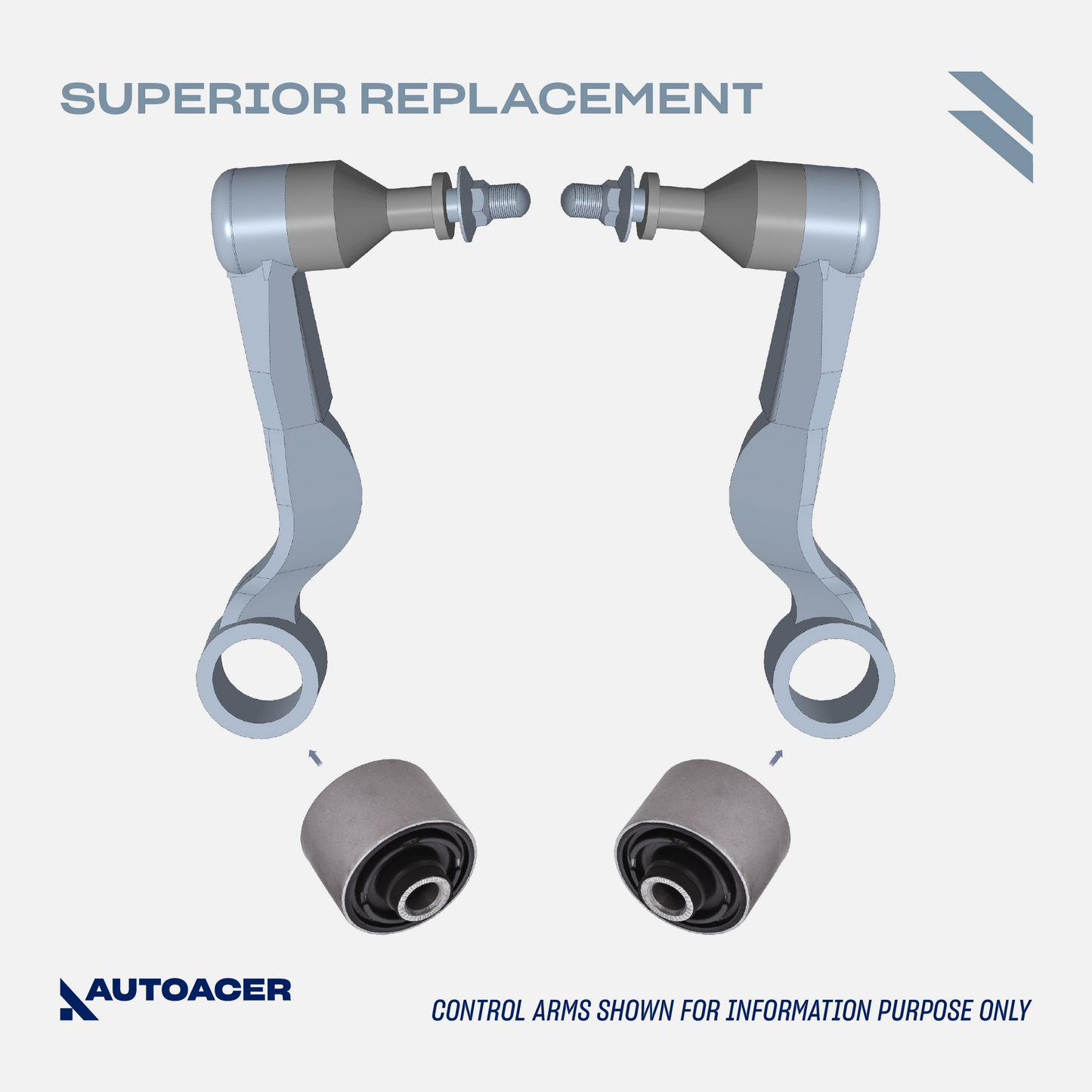 AUTOACER - 4pc Front Upper Suspension Control Arm Bushing Kit for Lexus LS460, LS460L, LS600h (AWD / RWD)