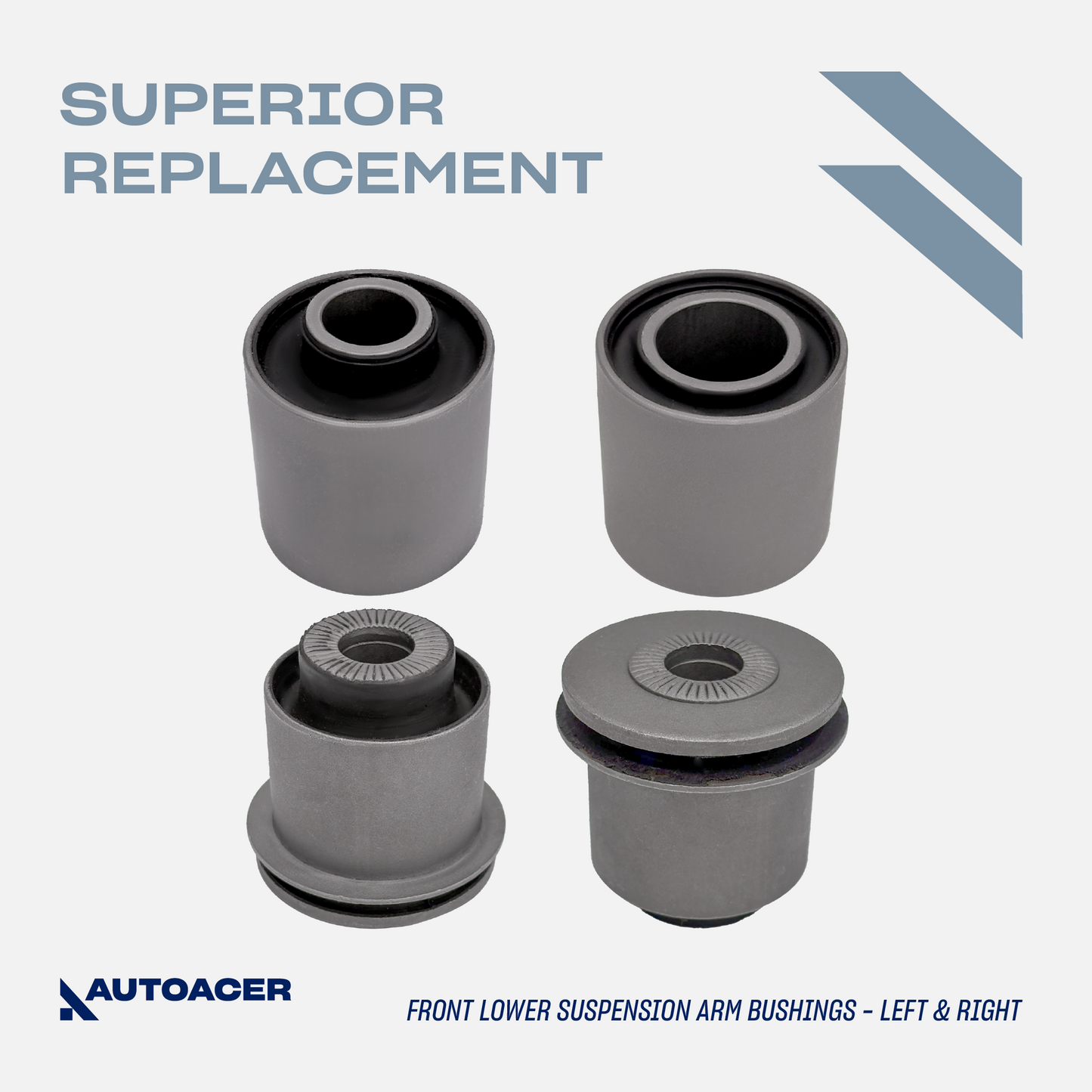 AUTOACER - 10 pc Front Upper, Lower Frontward & Rearward Suspension Arm Bushing Kit for Lexus LS460, LS460L (USF45 / USF46), LS600h (UVF45 / UVF46)