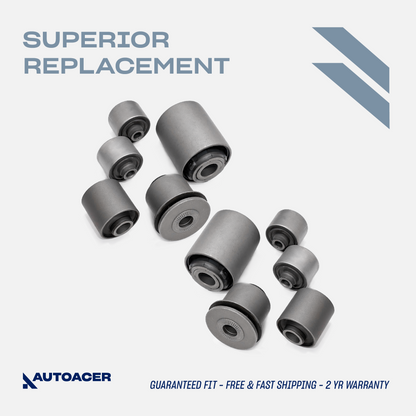AUTOACER - 10 pc Front Upper, Lower Frontward & Rearward Suspension Arm Bushing Kit for Lexus LS460, LS460L (USF45 / USF46), LS600h (UVF45 / UVF46)