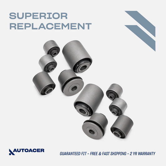 AUTOACER - 10 pc Front Upper, Lower Frontward & Rearward Suspension Arm Bushing Kit for Lexus LS460, LS460L (USF45 / USF46), LS600h (UVF45 / UVF46)