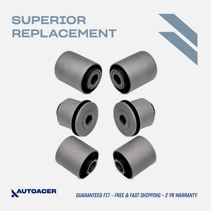 AUTOACER - 6pc Front Lower Frontward & Rearward Suspension Control Arm Bushing Kit for Lexus LS460, LS460L, LS600h AWD Models