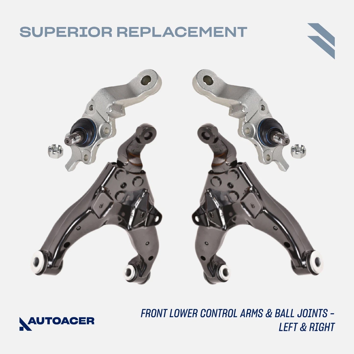 Front Suspension Kit 16 Pcs - Front Upper Lower Control Arms W/Bushings, Ball Joints, Tie Rods, Sway Bar Links & Camber Bolt Kit for TACOMA 2001-2004 4WD, PRE-RUNNER 2001-2004 2WD