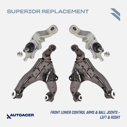 Front Suspension Kit 16 Pcs - Front Upper Lower Control Arms W/Bushings, Ball Joints, Tie Rods, Sway Bar Links & Camber Bolt Kit for TACOMA 2001-2004 4WD, PRE-RUNNER 2001-2004 2WD