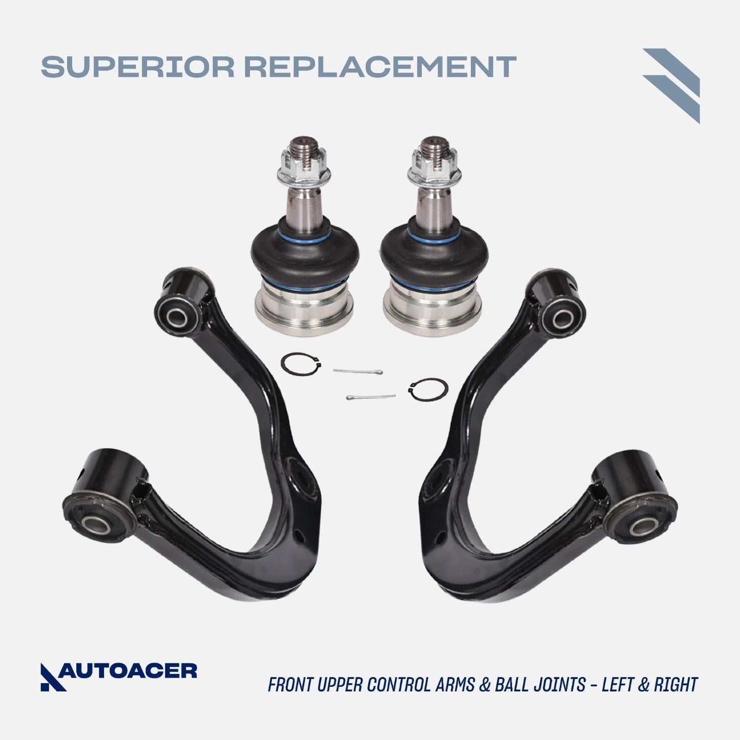 Front Suspension Kit 16 Pcs - Front Upper Lower Control Arms W/Bushings, Ball Joints, Tie Rods, Sway Bar Links & Camber Bolt Kit for TACOMA 2001-2004 4WD, PRE-RUNNER 2001-2004 2WD