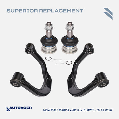 Front Suspension Kit 16 Pcs - Front Upper Lower Control Arms W/Bushings, Ball Joints, Tie Rods, Sway Bar Links & Camber Bolt Kit for TACOMA 2001-2004 4WD, PRE-RUNNER 2001-2004 2WD