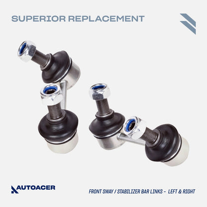 Front Suspension Kit 16 Pcs - Front Upper Lower Control Arms W/Bushings, Ball Joints, Tie Rods, Sway Bar Links & Camber Bolt Kit for TACOMA 2001-2004 4WD, PRE-RUNNER 2001-2004 2WD