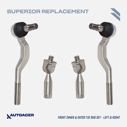 Front Suspension Kit 16 Pcs - Front Upper Lower Control Arms W/Bushings, Ball Joints, Tie Rods, Sway Bar Links & Camber Bolt Kit for TACOMA 2001-2004 4WD, PRE-RUNNER 2001-2004 2WD