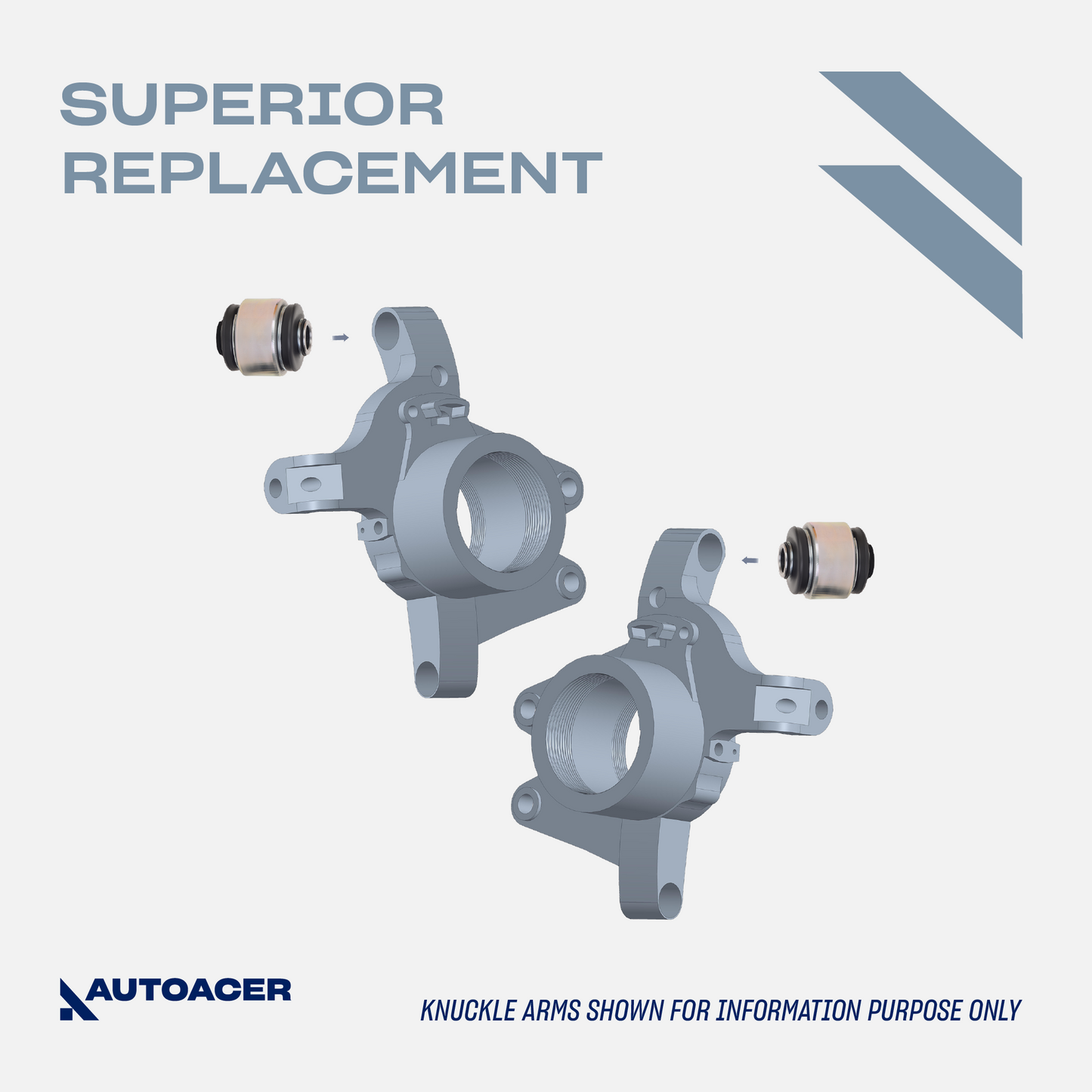 AUTOACER - 2pc Rear Upper Knuckle Hub Bushing Kit for Land Rover Range Rover L322 (Won't fit RR Sport Models)