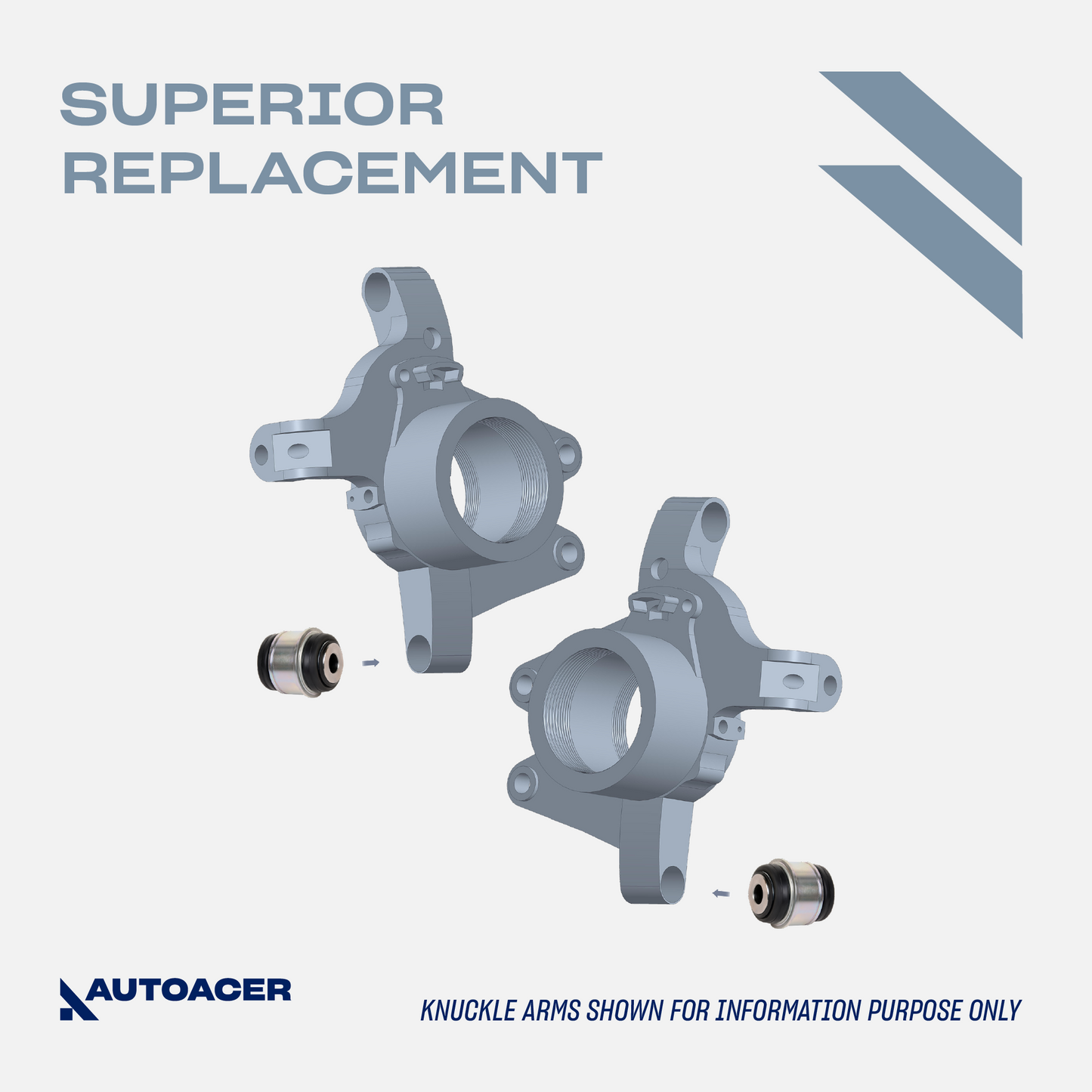 AUTOACER - 2pc Rear Lower Knuckle Bushing Kit for Land Rover LR3 / DISCOVERY III, LR4 / DISCOVERY IV, RANGE ROVER SPORT