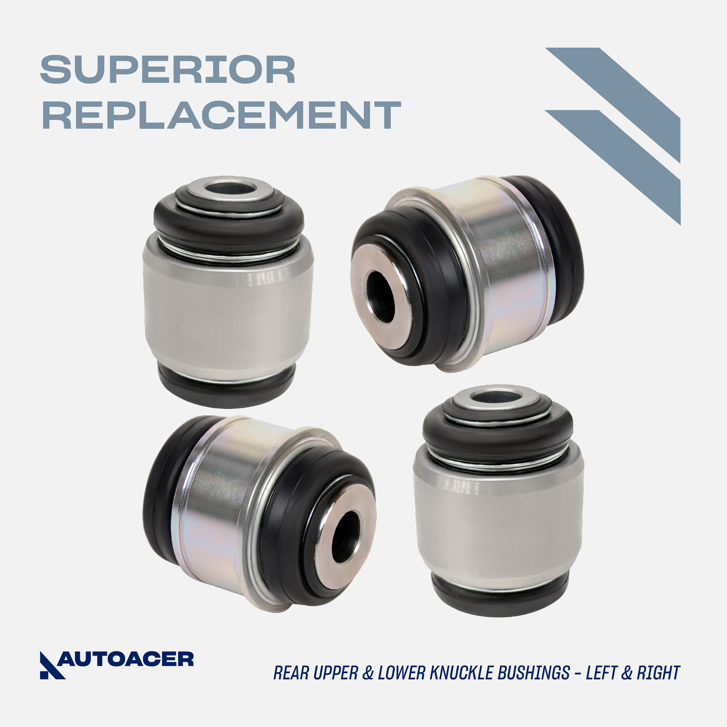 AUTOACER - 12pc Rear Upper & Lower Suspension Control Arm Bushings & Knuckle Bushing Kit for Land Rover Discovery 3/4 (L319)