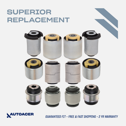 AUTOACER - 12pc Rear Upper & Lower Suspension Control Arm Bushings & Knuckle Bushing Kit for Land Rover Discovery 3/4 (L319)