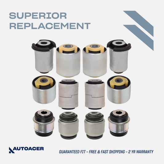 AUTOACER - 12pc Rear Upper & Lower Suspension Control Arm Bushings & Knuckle Bushing Kit for Land Rover Discovery 3/4 (L319)