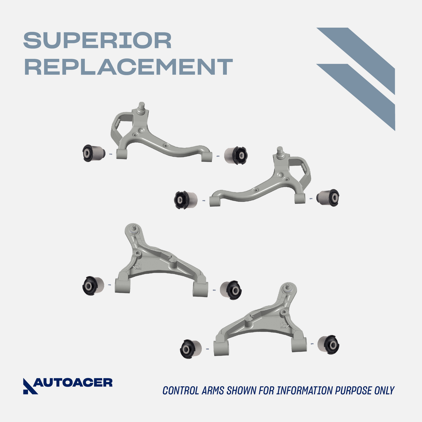 AUTOACER - 12pc Front Upper, Lower Suspension Control Arm Bushings & Ball Joint Kit  for Land Rover Discovery 3/4 L319, Range Rover Sport L320