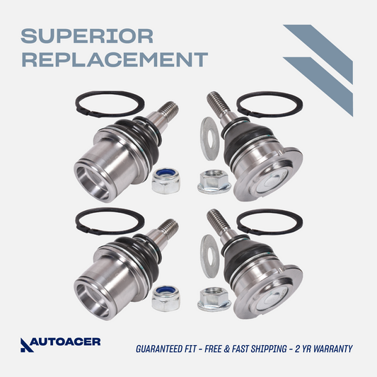 AUTOACER - 4pc Front Upper & Lower Suspension Control Arm Ball Joint Kit for Land Rover Range Rover L320, Discovery 3/4 L319