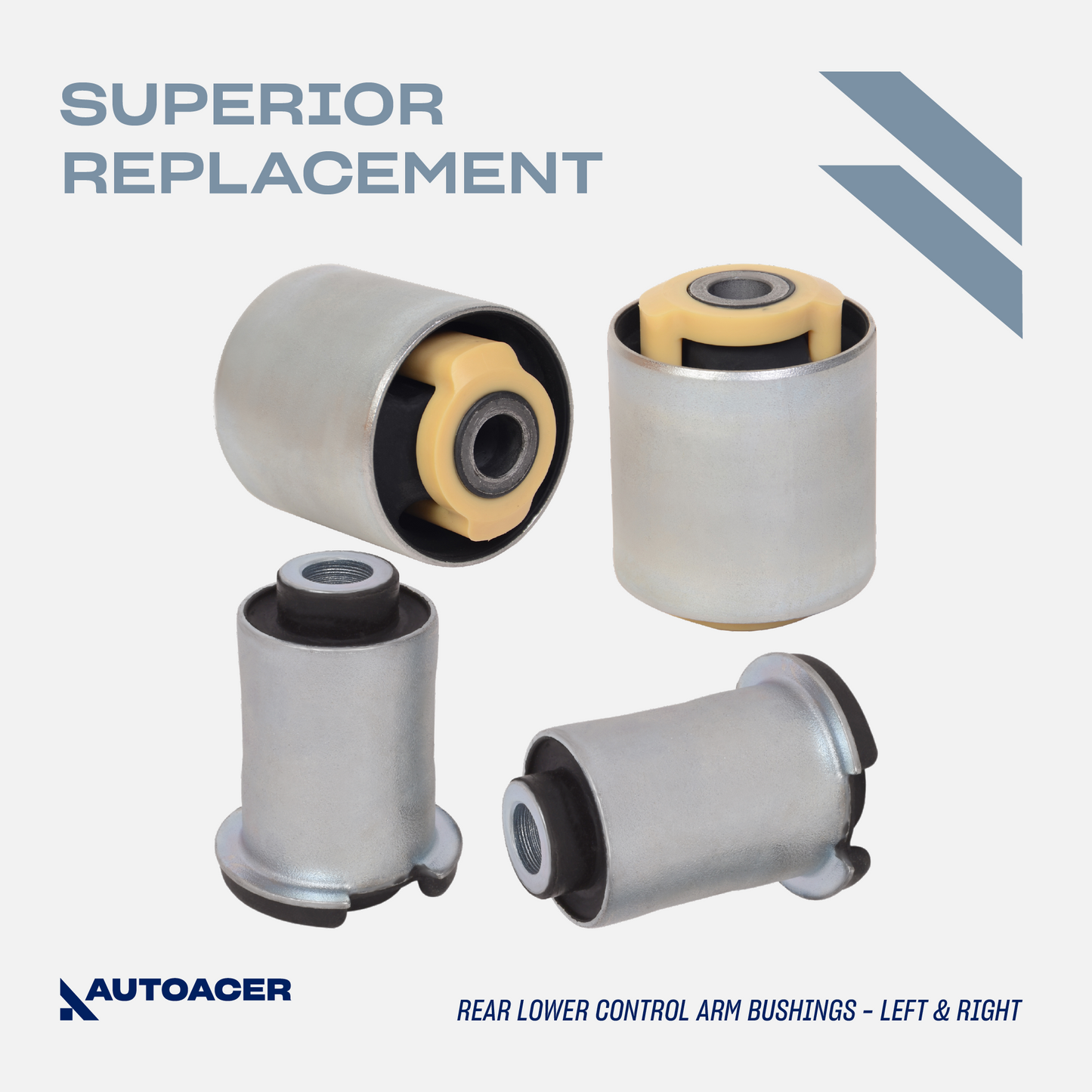 AUTOACER - 8pc Rear Upper, Lower Suspension Control Arm Bushing Kit for Land Rover Discover 3/4 (L319)