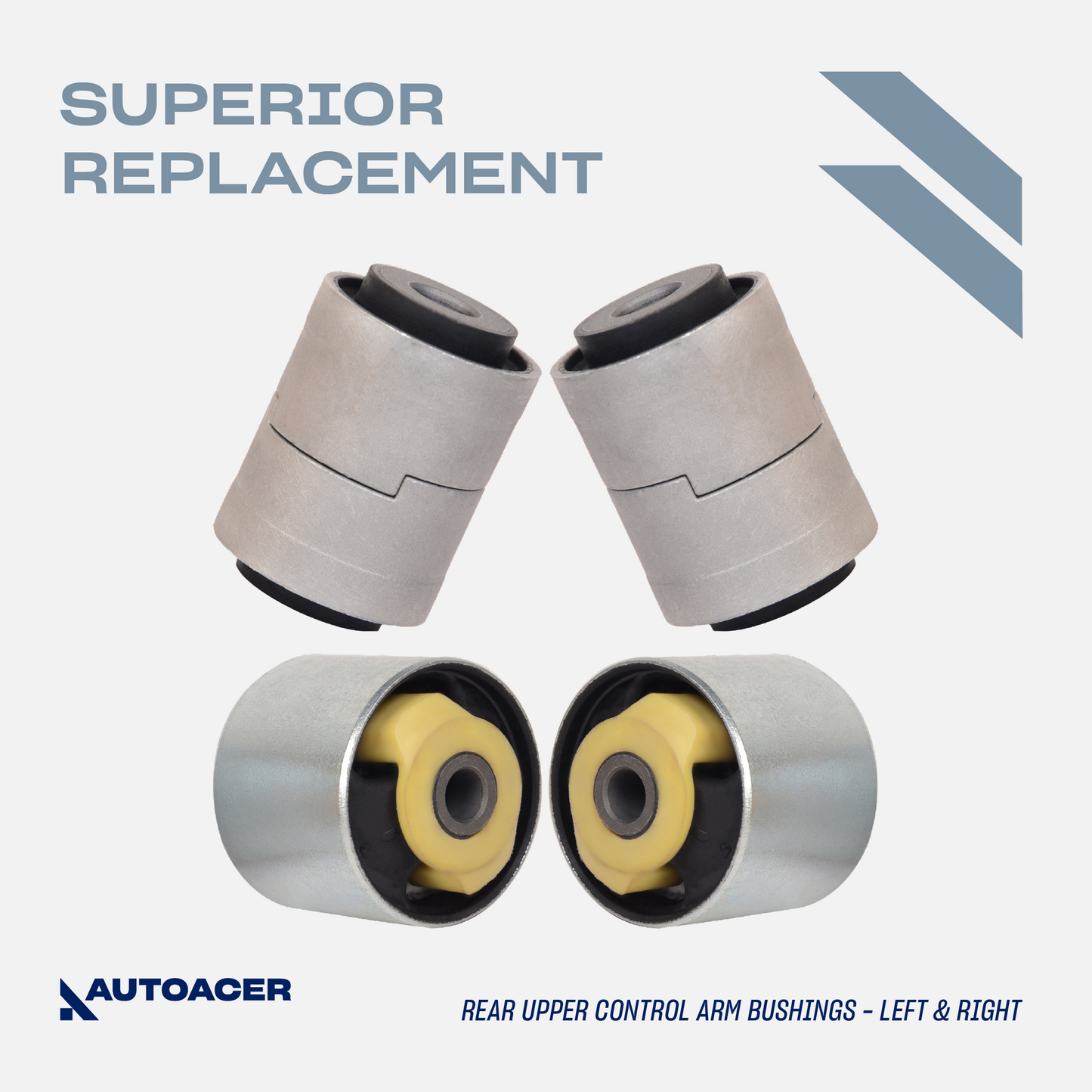 AUTOACER - 8pc Rear Upper, Lower Suspension Control Arm Bushing Kit for Land Rover Discover 3/4 (L319)