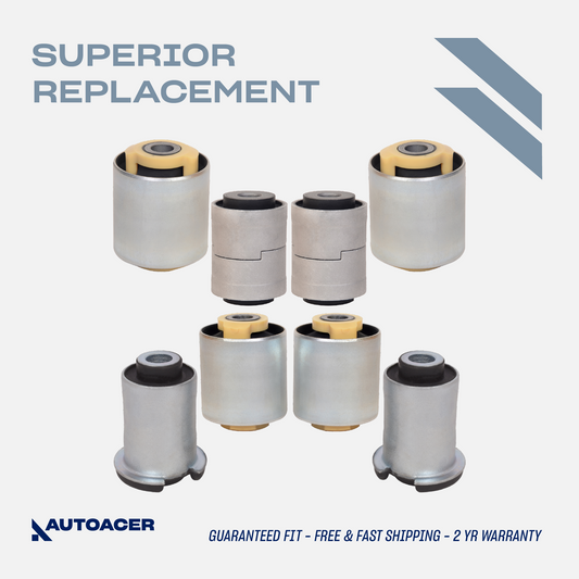 AUTOACER - 8pc Rear Upper, Lower Suspension Control Arm Bushing Kit for Land Rover Discover 3/4 (L319)