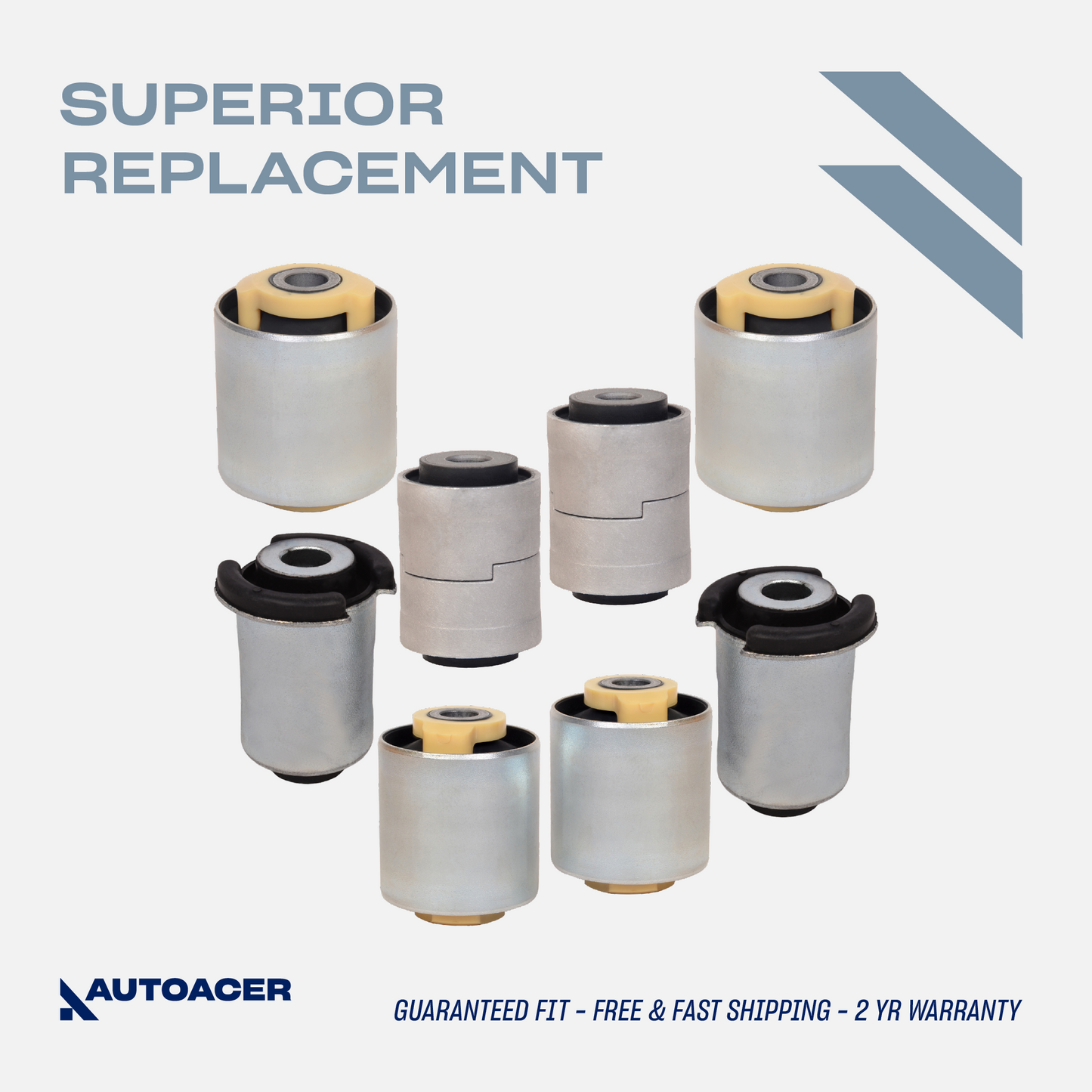 AUTOACER - 8pc Rear Upper, Lower Suspension Control Arm Bushing Kit for Land Rover Discover 3/4 (L319)