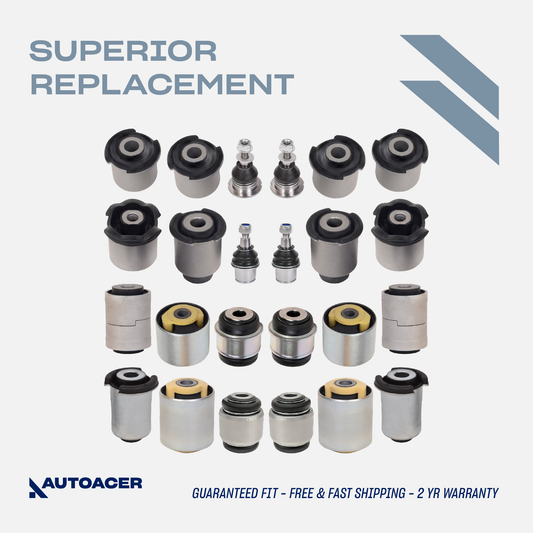 AUTOACER - 24pc Front & Rear Upper, Lower Suspension Control Arm Bushings, Knuckle Bushes, Ball Joint for Discovery 3/4