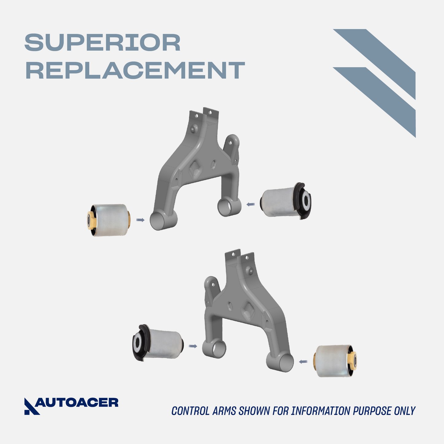 AUTOACER - 20pc Front, Rear Upper, Lower Suspension Control Arm Bushings & Knuckle Arm Bushing Kit for Land Rover Discovery 3/4 (L319)