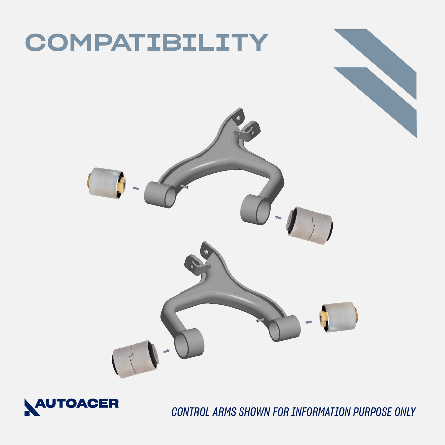 AUTOACER - 20pc Front, Rear Upper, Lower Suspension Control Arm Bushings & Knuckle Arm Bushing Kit for Land Rover Discovery 3/4 (L319)