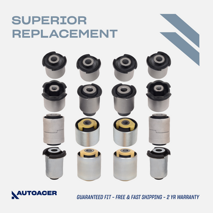 AUTOACER - 16pc Front, Rear, Upper, Lower Suspension Control Arm Bushing Kit for Land Rover Discovery 3/4 (L319)