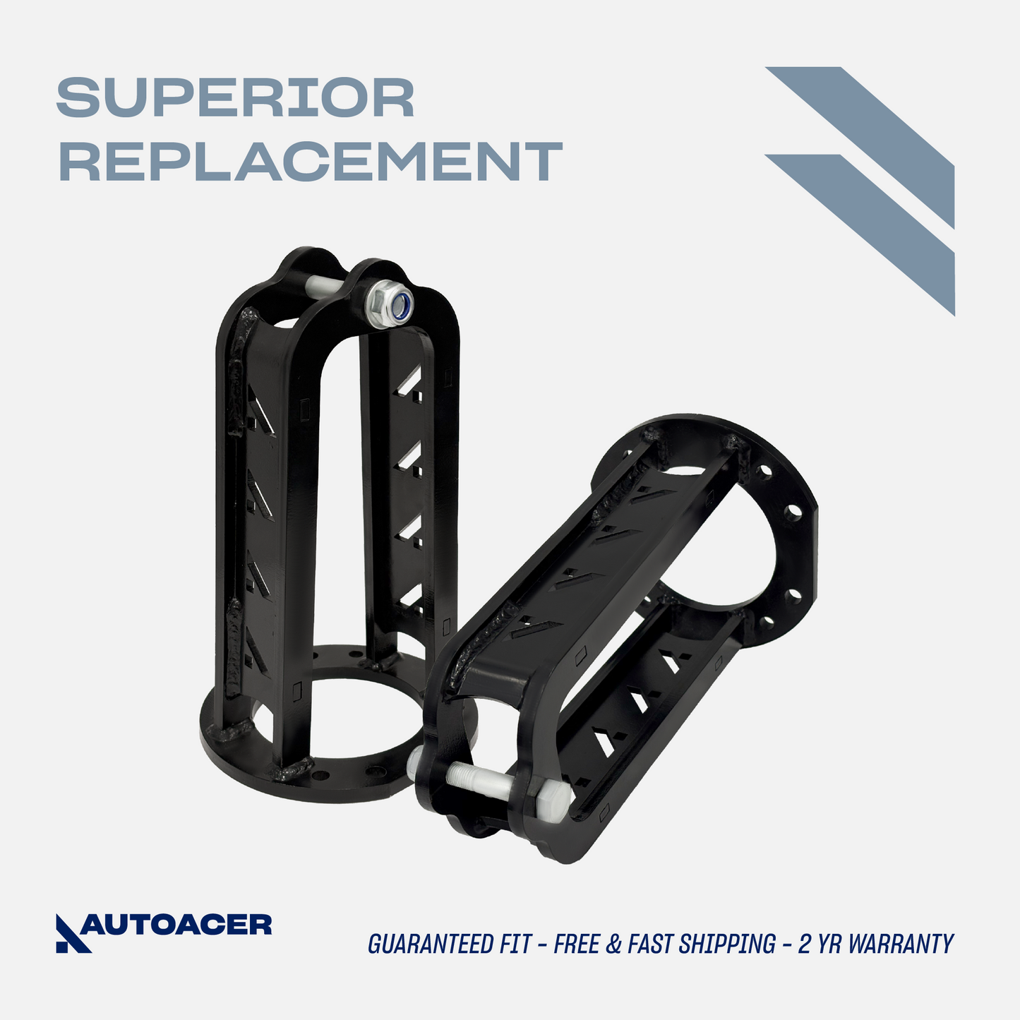 AUTOACER - 2pc Heavy duty 8mm Shock Absorber Turret standard Height for LAND ROVER LR2, Discovery II (L318 All Models)