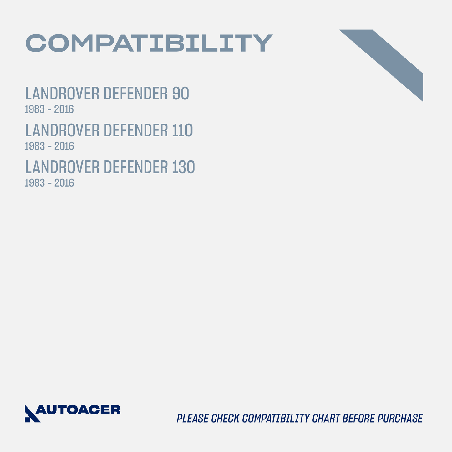 AUTOACER - 4pc Front & Rear Rubber Mud Flaps Guards for Land Rover Defender L315, L316 (All Models 90, 110, 130)