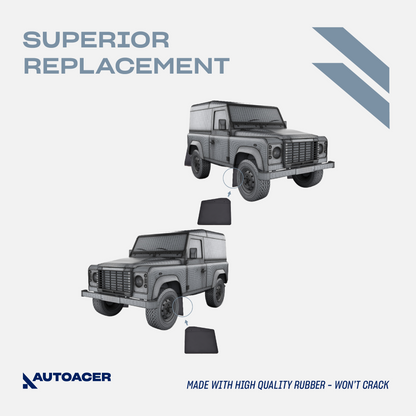 AUTOACER - 4pc Front & Rear Rubber Mud Flaps Guards for Land Rover Defender L315, L316 (All Models 90, 110, 130)