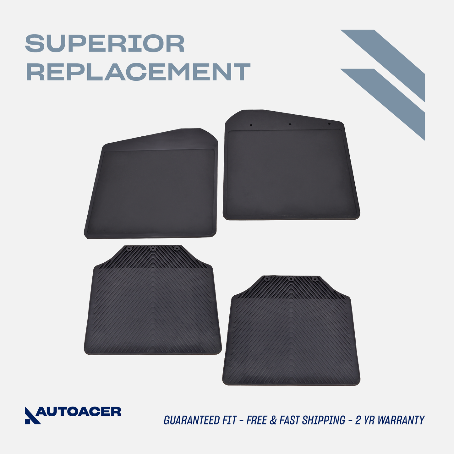 AUTOACER - 4pc Front & Rear Rubber Mud Flaps Guards for Land Rover Defender L315, L316 (All Models 90, 110, 130)