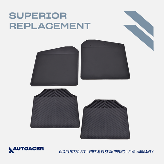 AUTOACER - 4pc Front & Rear Rubber Mud Flaps Guards for Land Rover Defender L315, L316 (All Models 90, 110, 130)