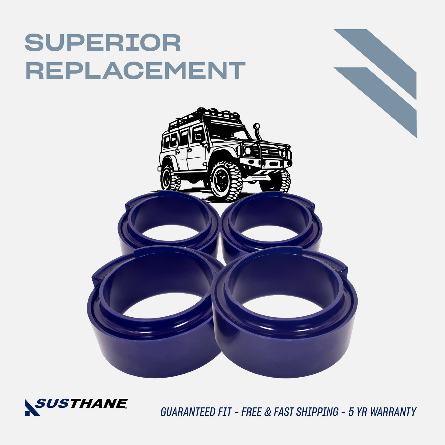 AUTOACER - 4pc Front & Rear PU Spacers Lift Kit 50mm / 1.96" for Land Rover Discovery 1/2, Defender L316