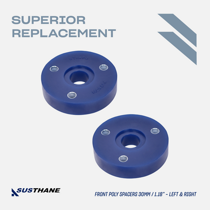 AUTOACER - 16pc Front & Rear PU Strut Spacers Lift Kit 30mm & Longer bolts for Land Rover Discovery 3/4 (L319)