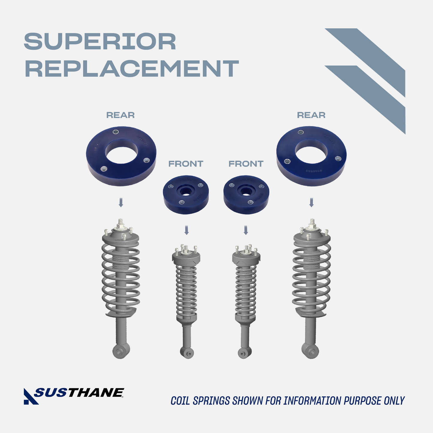 AUTOACER - 16pc Front & Rear PU Strut Spacers Lift Kit 30mm & Longer bolts for Land Rover Discovery 3/4 (L319)