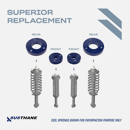 AUTOACER - 16pc Front & Rear PU Strut Spacers Lift Kit 30mm & Longer bolts for Land Rover Discovery 3/4 (L319)