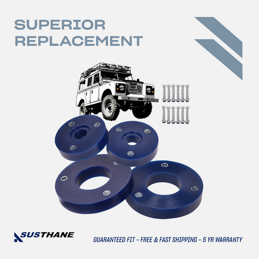 AUTOACER - 16pc Front & Rear PU Strut Spacers Lift Kit 30mm & Longer bolts for Land Rover Discovery 3/4 (L319)