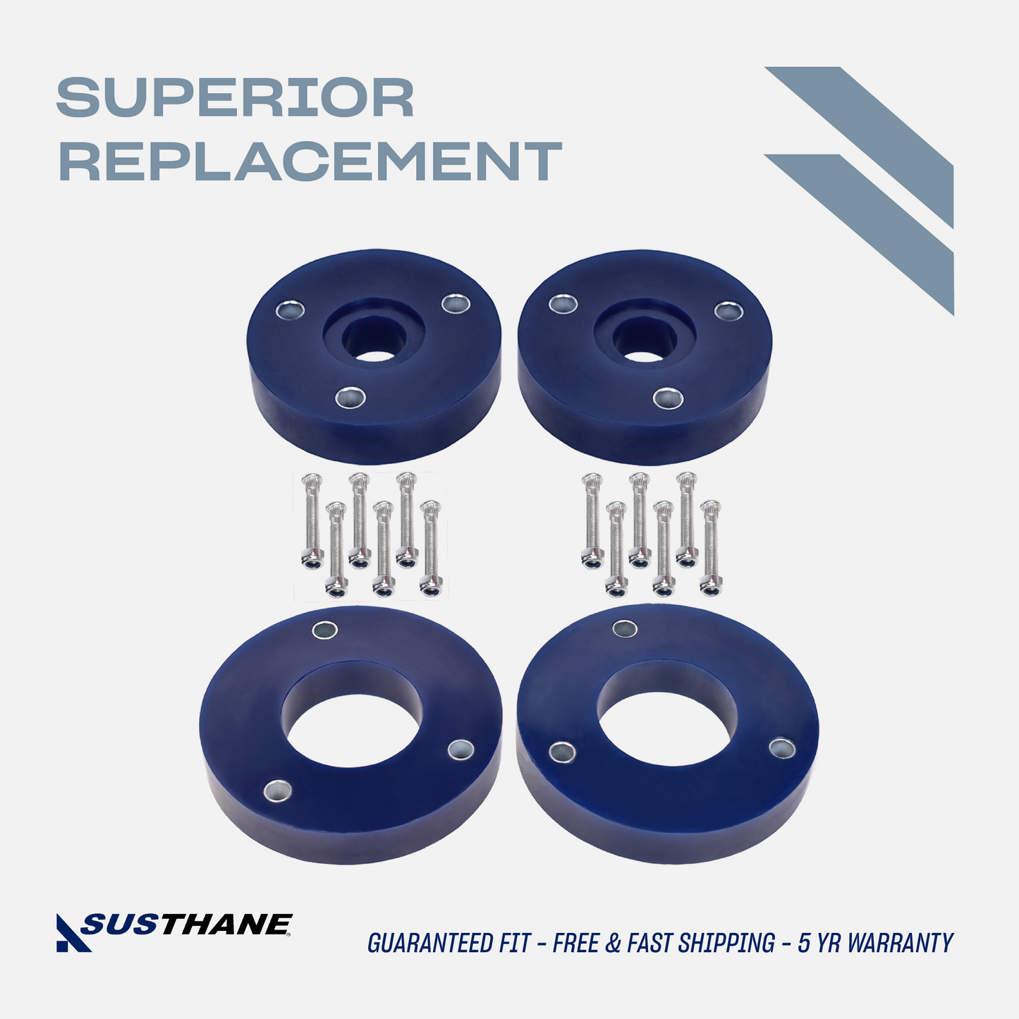 AUTOACER - 16pc Front & Rear PU Strut Spacers Lift Kit 30mm & Longer bolts for Land Rover Discovery 3/4 (L319)