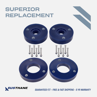 AUTOACER - 16pc Front & Rear PU Strut Spacers Lift Kit 30mm & Longer bolts for Land Rover Discovery 3/4 (L319)