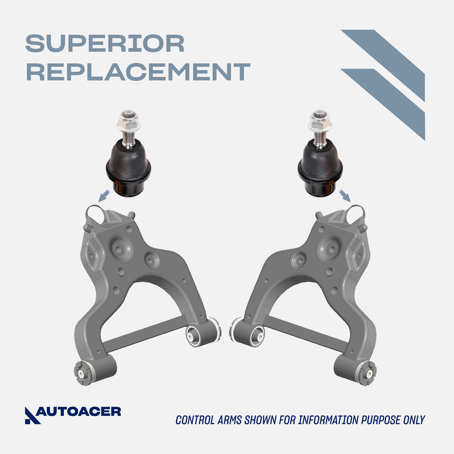 AUTOACER Ball Joint Kit 2 piece - Front Lower Control Arm Ball Joints for Ford & Lincoln