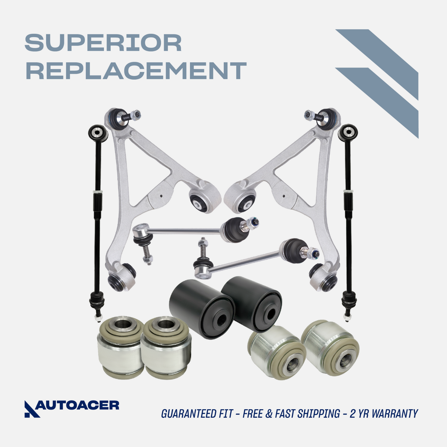 AUTOACER 12p Rear Suspension Arms, Bushes, Tie Rods, Links for JAGUAR XF XK STyp