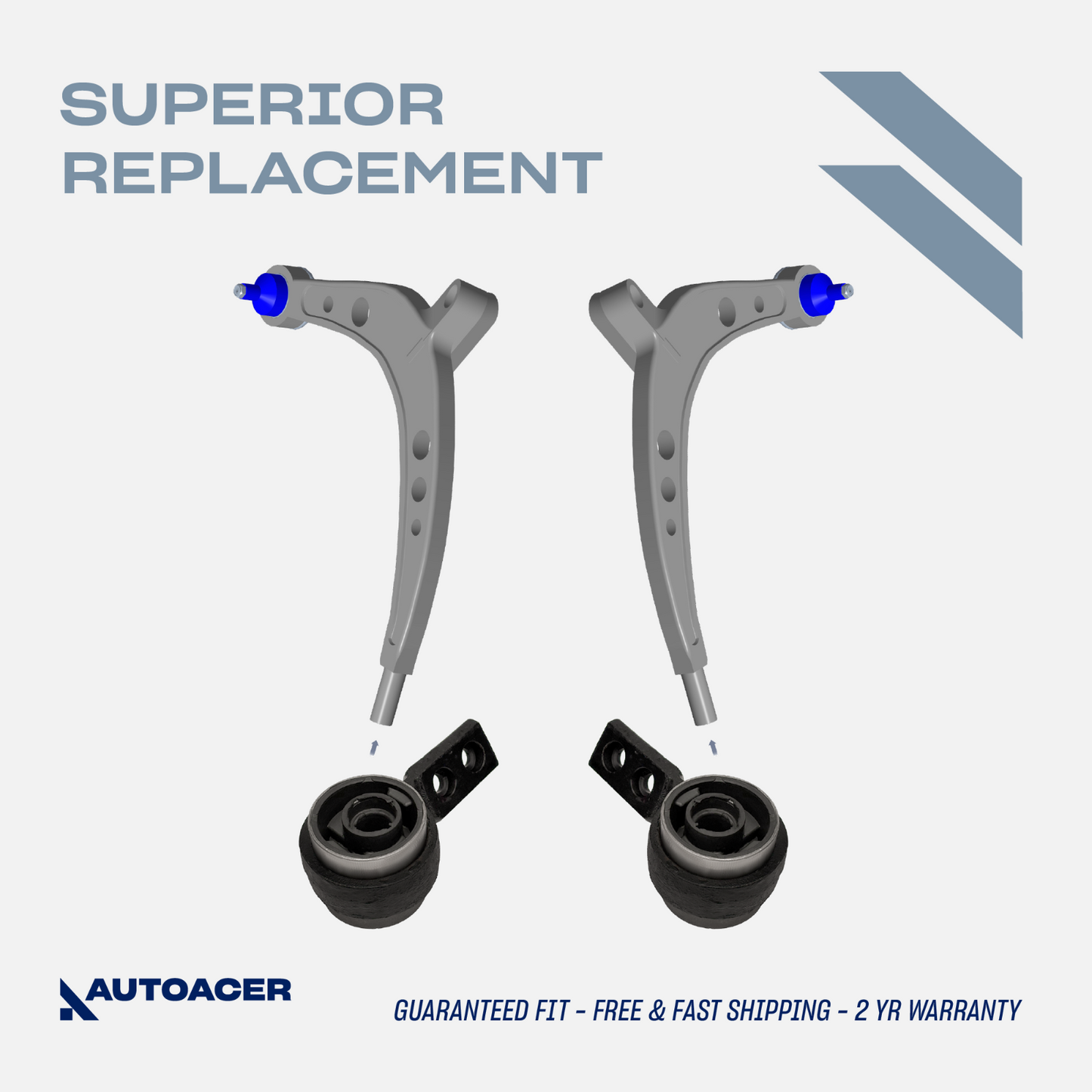 AUTOACER -2p Front Wishbone Arm Rear Bushes Brackets For BMW E46 325xi 330xi AWD
