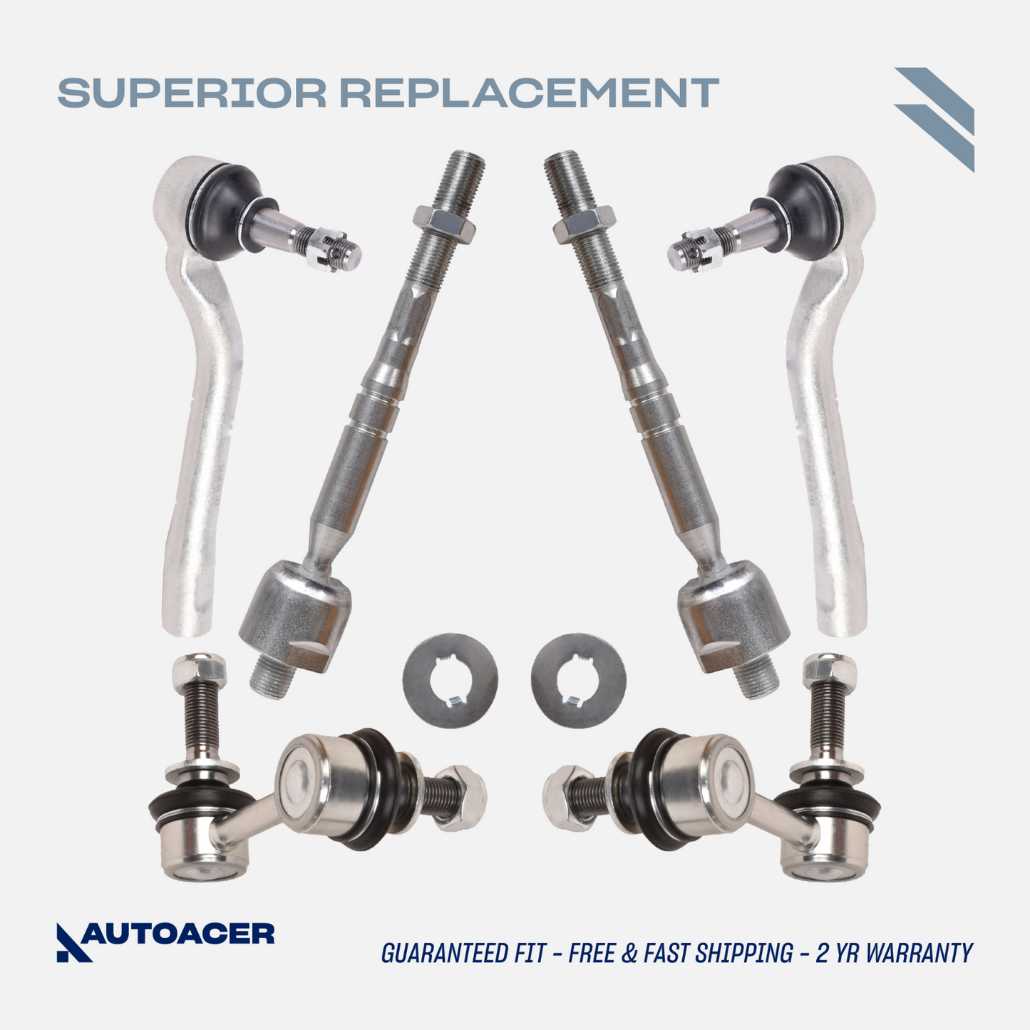 AUTOACER -6p Front Stabilizer Links Inner Outer Tie Rod Ends For Lexus LS460 RWD