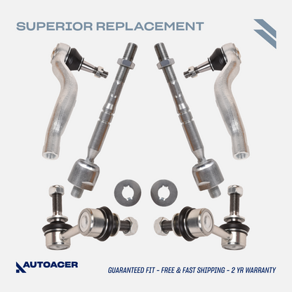 AUTOACER 6p Front Inner Outer Tie Rods Stabilizer Links For Lexus LS460/600h AWD