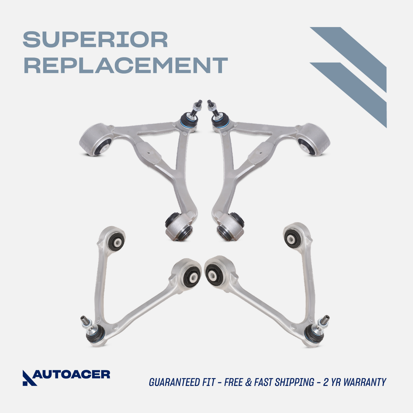 AUTOACER -4p Front & Rear Upper Suspension Arm Wishbone Kit for Jaguar S-Type XF