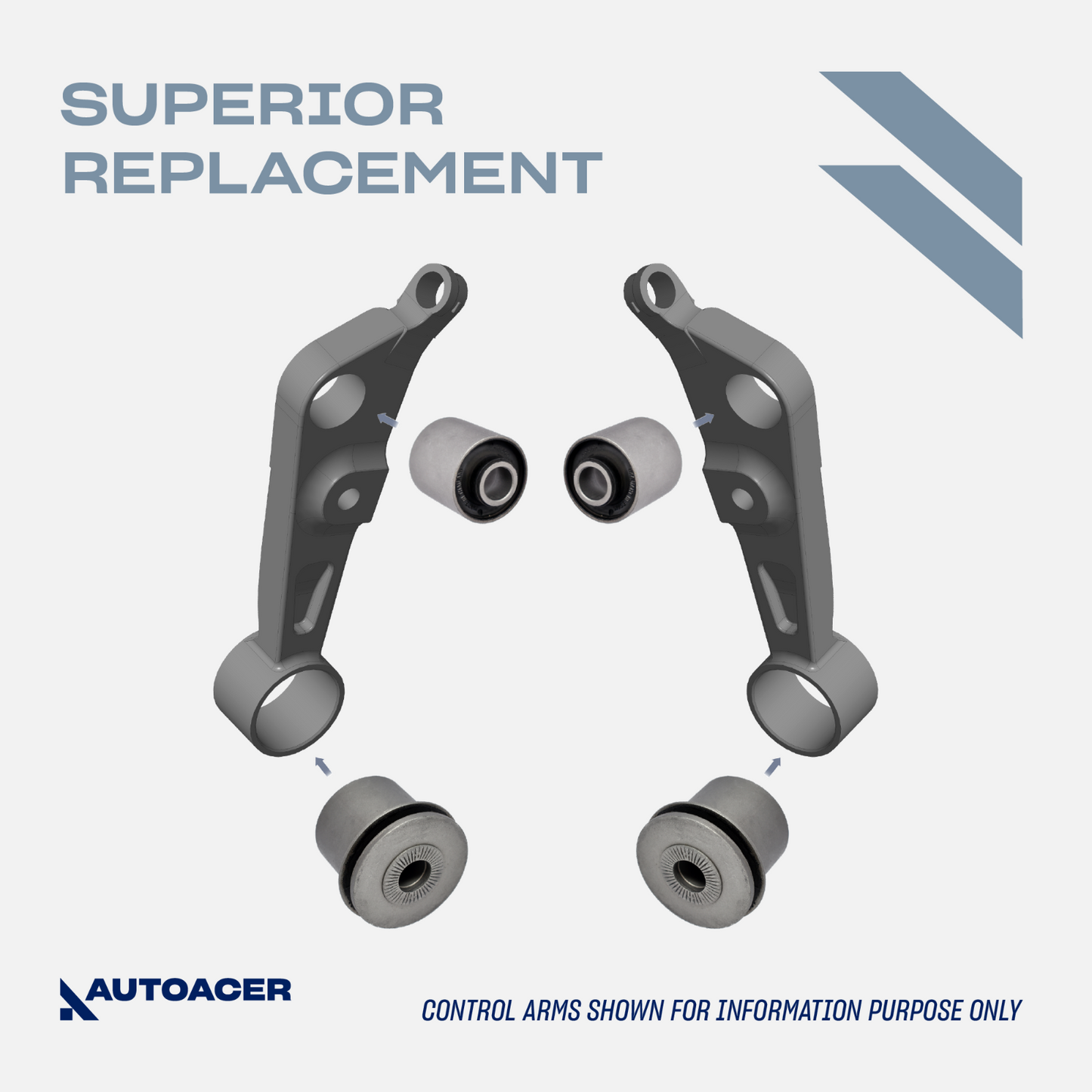 AUTOACER 10p Front Suspension Control Arms & Bushes for Lexus LS460 LS600h 06-17