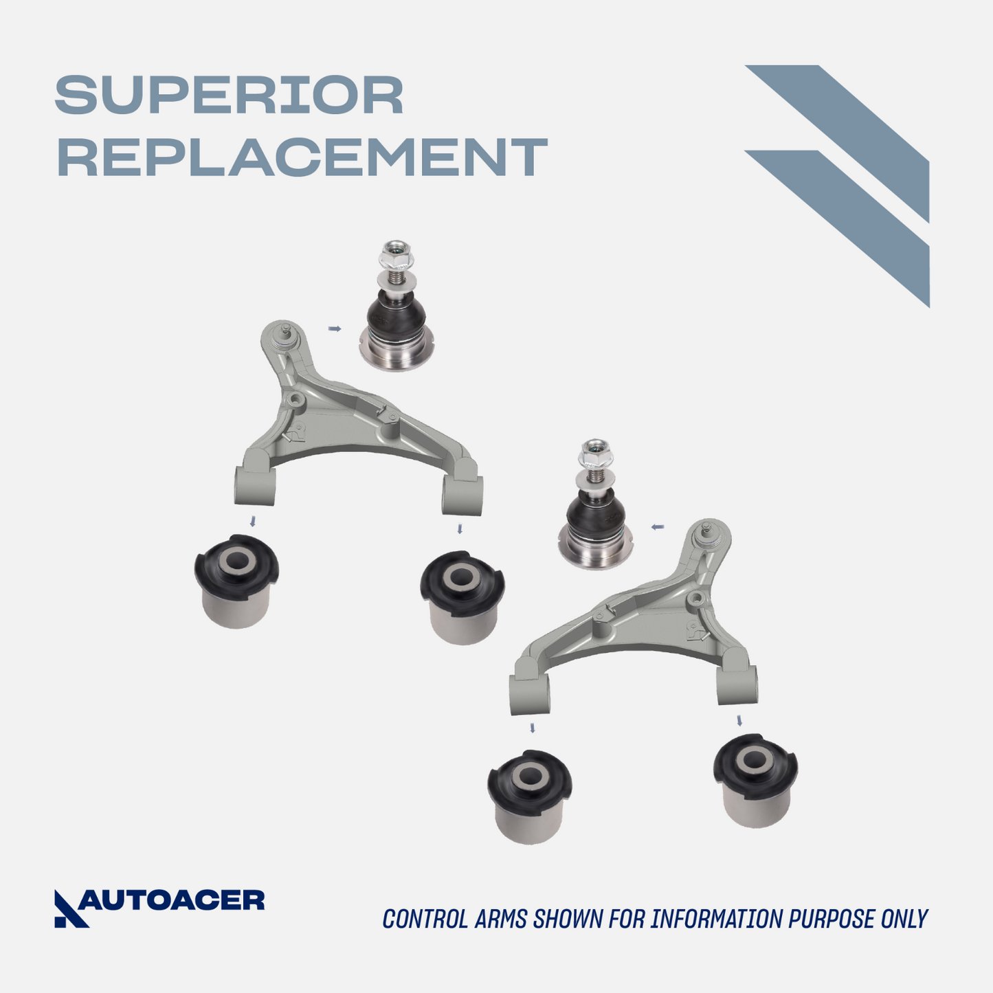 AUTOACER 24p Front Rear Suspension & Knuckle Arm Bushes Ball Joints For RR Sport