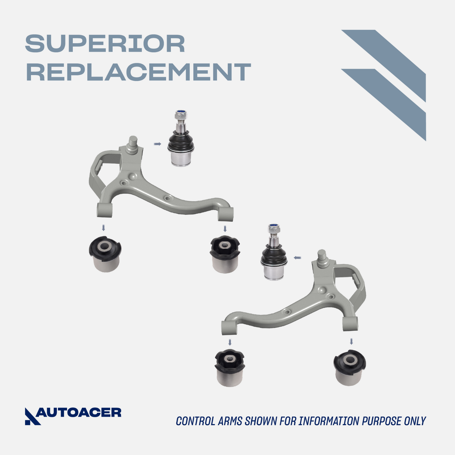 AUTOACER 24p Front Rear Suspension & Knuckle Arm Bushes Ball Joints For RR Sport