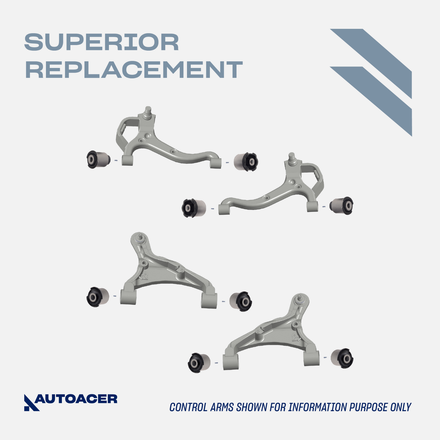 AUTOACER 16p Front & Rear Suspension Arm Bushing Kit for Range Rover Sport 05-13